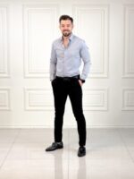 پیراهن بلند 03027 ساتینه طوسی - Image 2