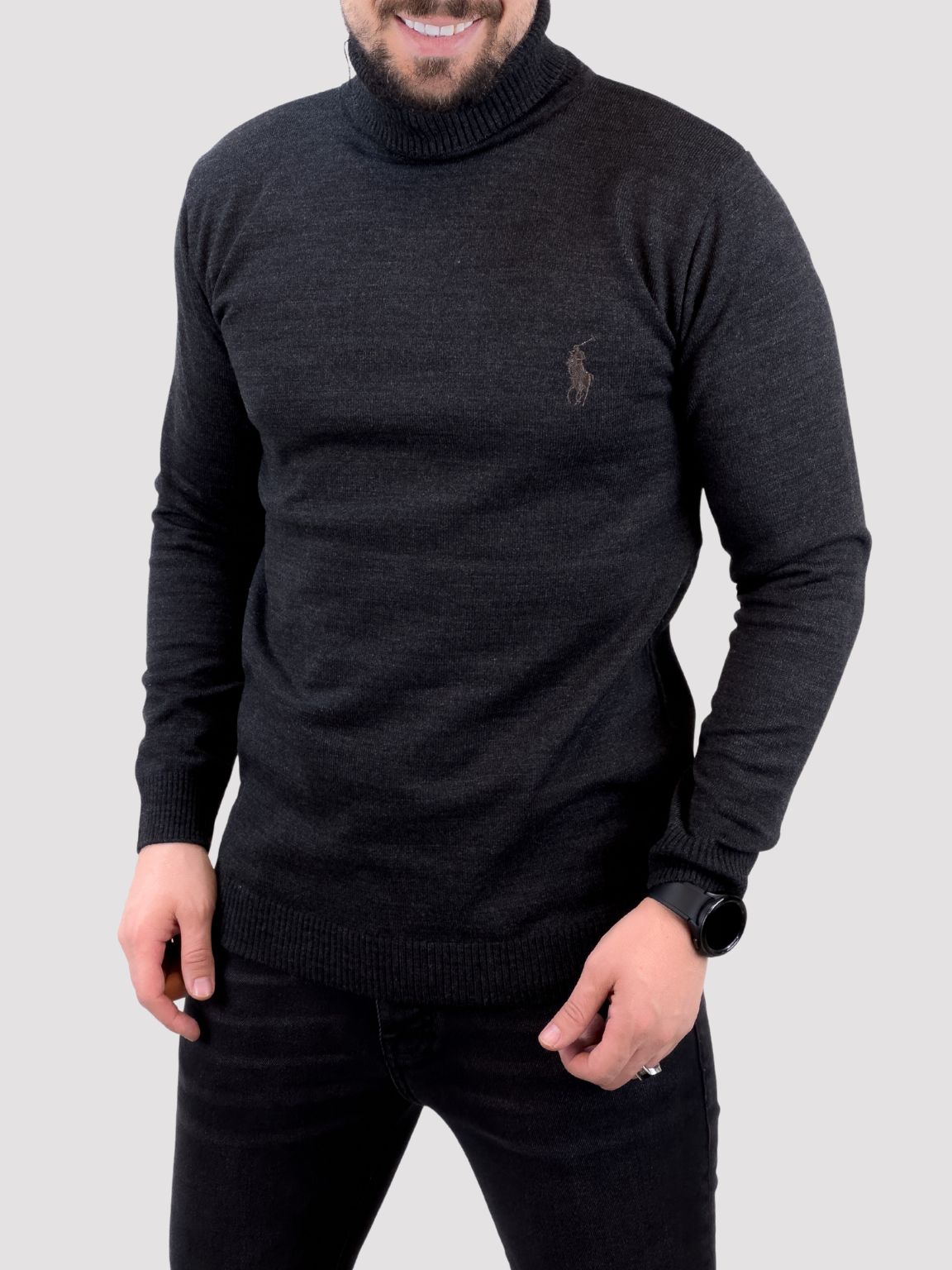 15 بافت یقه اسکی POLO ذغالی - Image 1