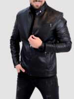 کت چرم 2312 مشکی - Image 4