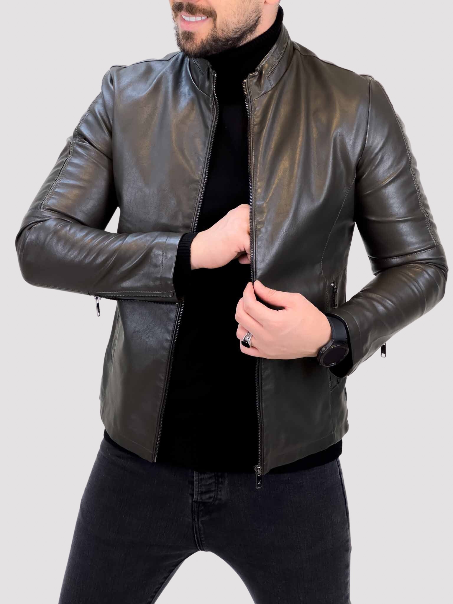 F776C6B9-7E48-401D-96DB-2033CD8CE778 کت چرم 2325 سبز - Image 1