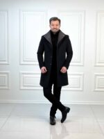 پالتو 140301 مشکی یقه ذغالی - Image 2