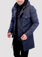 کاپشن بلند ZARA سورمه ای - Image 3