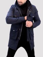 کاپشن بلند ZARA سورمه ای - Image 2