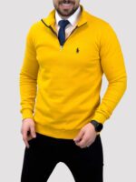 پلیور نیم زیپ POLO خردلی