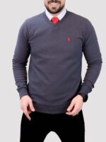 پلیور یقه هفت POLO طوسی - Image 3