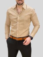 پیراهن راه راه 030113 کرم - Image 2