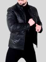 کاپشن چرم 608 مشکی - Image 4