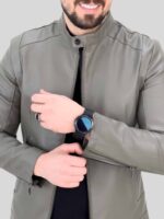 کت چرم 2301 سبز روشن - Image 2
