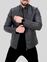 کت چرم 2320 طوسی - Image 3