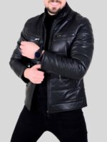 کاپشن چرم 608 مشکی - Image 2