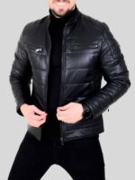 کاپشن چرم 608 مشکی - Image 3