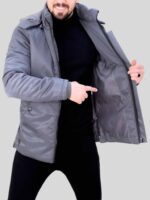 کاپشن بلند 110203 خاکستری - Image 4