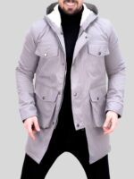 کاپشن بلند ZARA طوسی - Image 3