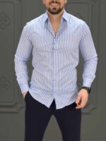 پیراهن 031405 POLO آبی روشن - Image 3