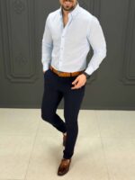 پیراهن 03141 POLO آبی روشن - Image 2