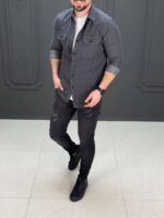 پیراهن جین 030713 ZARA ذغالی - Image 2