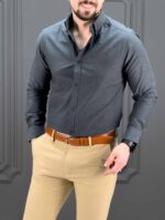 پیراهن 03141 POLO سبز دودی - Image 3