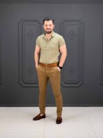 پیراهن کوتاه 040802 BENETTON زیتونی - Image 2