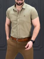 پیراهن کوتاه 040802 BENETTON زیتونی - Image 3