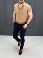 پیراهن کوتاه 040802 BENETTON نسکافه‌ای - Image 2