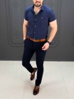 پیراهن کوتاه 040802 BENETTON سرمه‌ای - Image 2