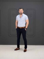 پیراهن کوتاه 040802 BENETTON آبی روشن - Image 3