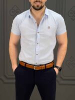پیراهن کوتاه 040802 BENETTON آبی روشن - Image 4