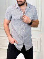 پیراهن کوتاه 041334 ZARA طوسی - Image 3