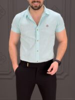 پیراهن کوتاه 040802 فیروزه ای - Image 2