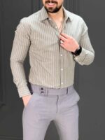 پیراهن راه راه 030113 سبز - Image 3
