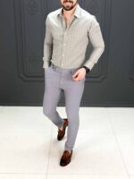 پیراهن راه راه 030113 سبز - Image 2