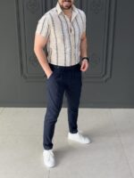 شلوار 396 ZARA آبی تیره - Image 3