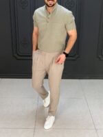 پیراهن 27011 AKOMOD زیتونی - Image 3