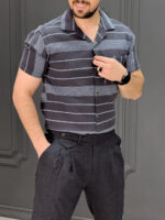 پیراهن 041307 PULL&BEAR ذغالی - Image 2