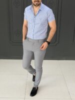 پیراهن 040139 آبی روشن - Image 2
