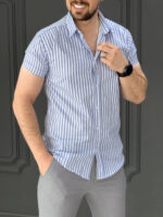 پیراهن 040139 آبی روشن - Image 3