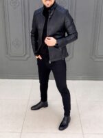 کت چرم 6526 مشکی - Image 3