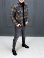 پیراهن پشمی 031227 عسلی - Image 3