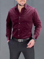 پیراهن 030802 AKOMOD عنابی - Image 4