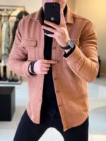 پیراهن پشمی 031229 شکلاتی - Image 2