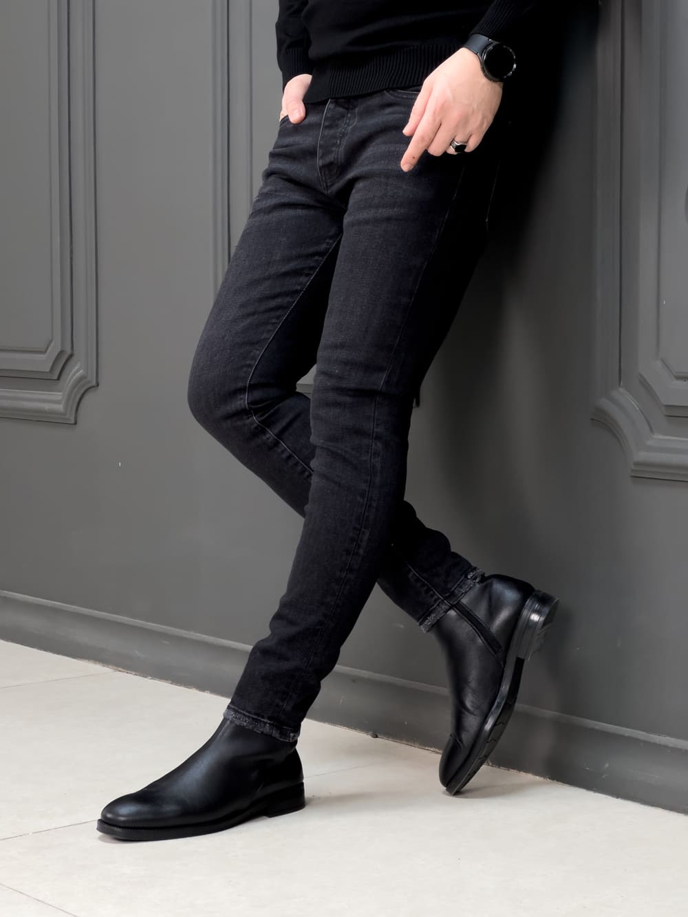 IMG_7329 شلوارجین 31903 PULL&BEAR ذغالی - Image 1