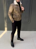 کاپشن چرم 8820 عسلی - Image 5