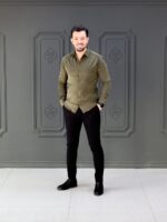 پیراهن 030803 ZARA زیتونی - Image 3