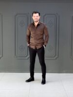 پیراهن 030803 ZARA قهوه‌ای - Image 3