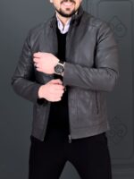 کت چرم 8331 خاکستری - Image 2