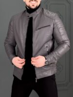 کت چرم 6203 طوسی - Image 4