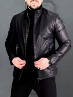 کت چرم 6308 مشکی - Image 4
