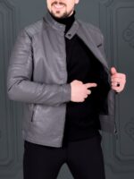 کت چرم 6203 طوسی - Image 3