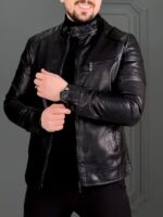 کت چرم 6203 مشکی - Image 3