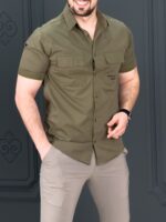پیراهن 040902 JACK&JONES زیتونی